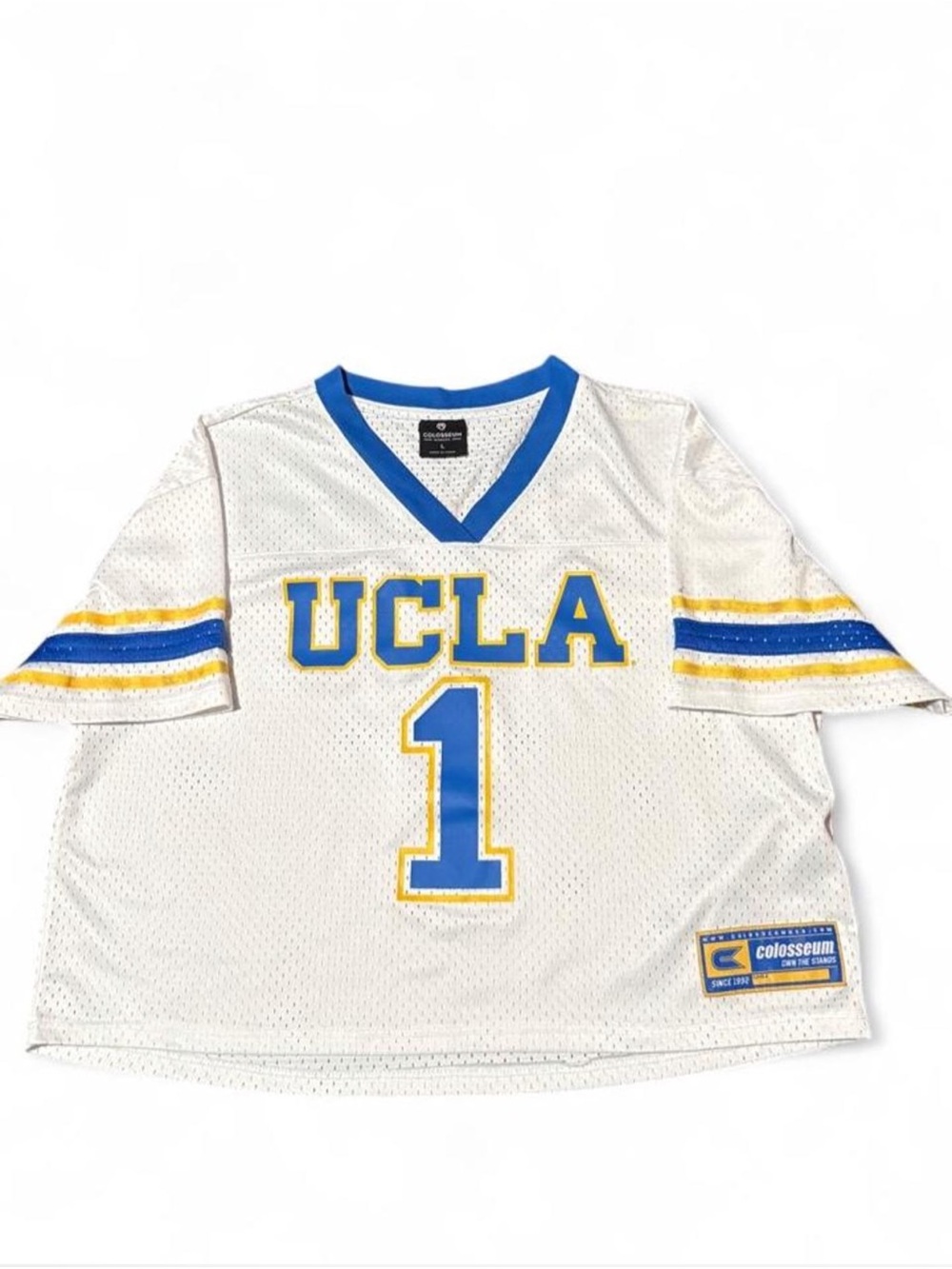 Colosseum White UCLA #1 Mesh Jersey with Blue and Gold Accents